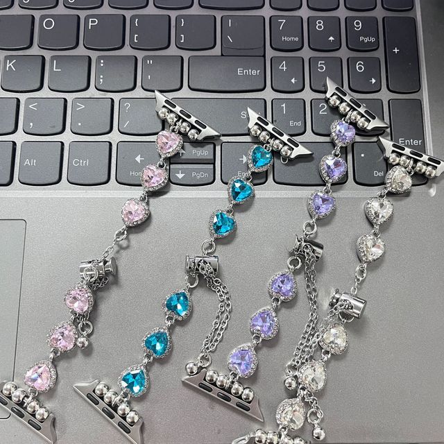 Watch Strap for Apple Watch Series SE 7 6 5 4 3 2 1 Luxury Stainless Steel Colorful Smart Watch Band Fashion Strap for Women