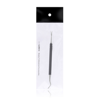 Pousse-cuticules professionnel en acier inoxydable double extrémité noir pour manucure et pédicure, éliminateur de callosités