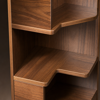 Étagères d'angle personnalisées en noyer, bibliothèques matricielles, solutions de rangement pour la maison, mobilier complet pour toute la maison, OEM