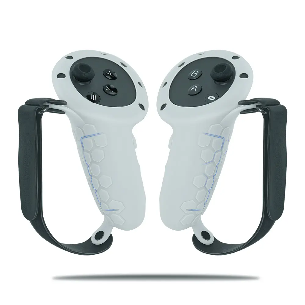 메타 퀘스트 3 VR 헤드셋 이동식 배터리 컨트롤러 케이스 용 실리콘 보호 커버 케이스 컨트롤러 그립 커버