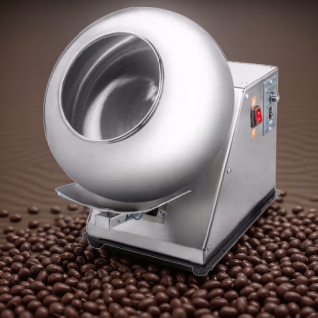 Automatic Chocolate Coated Flour peanuts Burger Polish Lmond Making Pan Sweet Gummy Candy Grain Mini Seed Sugar Coating Machine
