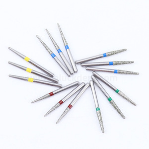 Fraise diamantée dentaire série Tr, tige de 1,6 mm, pointe arrondie pour la préparation de couronnes, boîte de 10 pièces avec support de rangement - Product Image 3