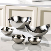 Ensemble de bols de service en acier inoxydable de qualité supérieure pour la cuisine et la salle à manger à la maison, vaisselle de style américain, finition hautement polie pour les aliments