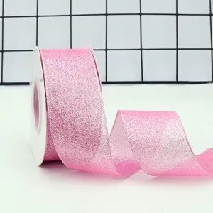 Silver metallic ribbon roll rose gold silver ribbon shiny metallic ribbon