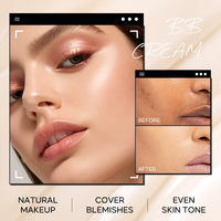 BB Cream Foundation Cair Berkualitas Tinggi, Alami, Mencerahkan, Full Coverage, Tahan Lama, Melembapkan, Pemutih Mutiara