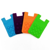 Étui de téléphone en silicone avec logo personnalisé, adhérent et antidérapant, avec ventouse, portefeuille de téléphone à bulles, support de téléphone à ventouse latérale