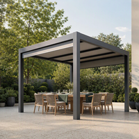 Gazebo automatique moderne, structure robuste, télécommande, construction de haute qualité pour jardin, bord de piscine, espace de loisirs extérieur