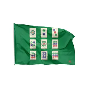 طباعة مخصصة البوليستر 3x5 قدم Mahjong العلم الصين صورة Mahjong العلم سيارة