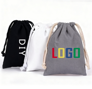 Pochette en coton avec logo personnalisé emballage en gros sacs à cordon en vrac pour cadeau d'entreprise marque promotionnelle - Product Image 6
