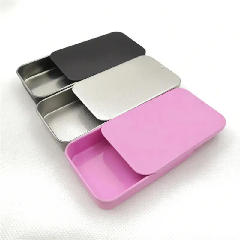 Recyclable Mint Solid Perfume Soap Sliding Tin Box Factory Wholesale Custom Empty Small Rectangle Slide Top Lid Metal box