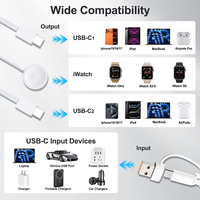 Câble de données USB-C 3-en-1 100W à charge rapide 5A, adaptateur USB-A vers double USB-C, bracelet en cuivre pur tressé pour téléphones