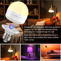 Ampoule LED rechargeable personnalisable avec télécommande et minuterie, 3 CCT RGB, intensité variable, fixation magnétique, veilleuse, ampoules LED E27 E26 pour la maison