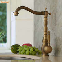 Robinet de lavabo antique en laiton Beelee, robinet de lavabo de salle de bain, robinet de mélangeur de comptoir, robinet de lavabo de cuisine pour la salle de bain