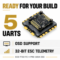 Module de Contrôle de Vol FPV Axisflying Argus ECO F722 avec ESC 4-en-1 100A 32 bits pour Drones de Course - Accessoires de Système d'Alimentation