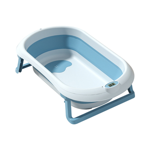 Bañera para bebé antideslizante, plegable, sin BPA, resistente, portátil, con termómetro incorporado, ahorra espacio, para el hogar y viajes. - Product Image 2