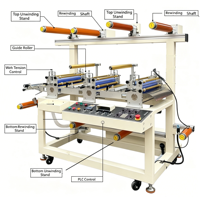 Machine de laminage haute précision à trois postes, laminateur automatique de film contrôlé par PLC pour le traitement des étiquettes en mousse et des rubans adhésifs