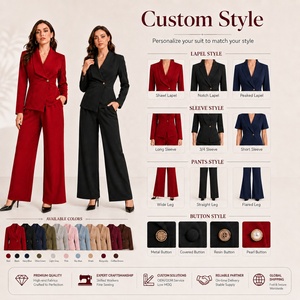 Elegante Conjunto de Traje para Mujer, Blazer Asimétrico de Manga Larga y Pantalones de Pierna Recta, Conjunto de Dos Piezas para Oficina y Negocios - Product Image 4