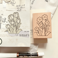 Sceau en bois d'érable massif gravé au laser avec motif artistique personnalisé pour album de scrapbooking, carnet de notes, artisanat DIY, décoration, fourniture en gros