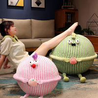 Vente en gros de housse de ballon de yoga en peluche personnalisée, amusante, géante, ronde, en forme de coquille, avec visage d'animal mignon