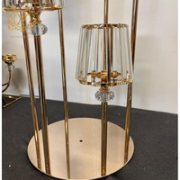 6-armiger Moderner Minimalistischer Stilvoller Kristall-Kerzenleuchter Hochzeits-Tischdekoration Metall-Dekoration Gangbeleuchtung Gold Hochzeit Galvanisiert