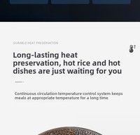 Comptoir de présentation chauffant pour aliments, commercial, en acier inoxydable 304, à 6 compartiments, avec contrôle numérique intelligent de la température