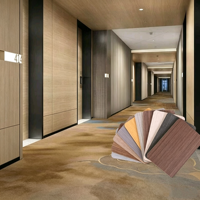 Paneles de Pared de PVC con Chapa de Madera de Bambú de 5/8 mm, Revestimiento con Diseño de Grano de Madera, para Decoración Comercial y del Hogar