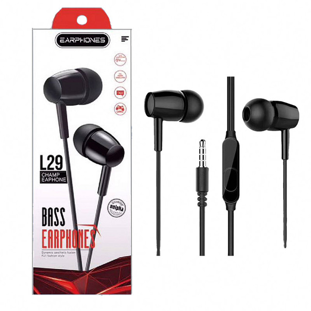 HOT 3.5mm in Ear Wired Headphones L29 Sport Earbuds With Bass Phone With Mic Stereo Music Gaming Earphones Universal