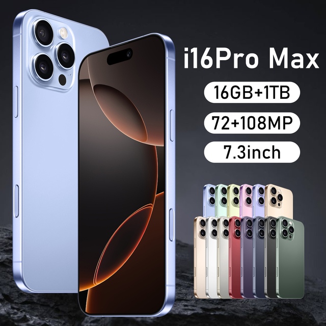 The Best Selling 2025 I16 Pro Max 5G Mobile Phone  Smartphone 16BG+1TB LCD Screen