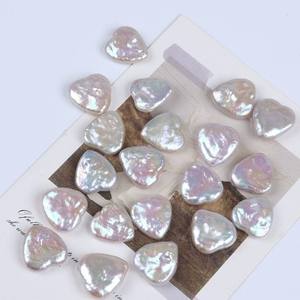 Perles d'eau douce naturelles en forme de cœur de 16-18 mm, perles semi-finies en vrac, vente directe du fabricant, vente en gros de perles baroques - Product Image 4