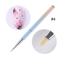 Pinceau à ongles en acrylique avec manche métallique dégradé, pinceau de manucure personnalisé pour les extensions d'ongles en poudre acrylique - Product Image 6