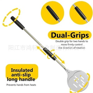 Espátula para pizza de aluminio, 79.96x17.16x3cm, antideslizante, mango largo, apta para horno, para transferir pizza y pasteles - Product Image 4