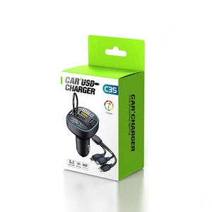 Carro <span class=keywords><strong>Bluetooth</strong></span> 5.3 Transmissor FM MP3 <span class=keywords><strong>Player</strong></span> Receptor De Áudio 22.5W QC3.0 USB Carregamento Rápido Handsfree Car Kit Modulador FM - Product Image 6