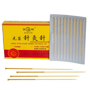 Aiguilles d'acupuncture en aluminium plaqué or 100 pièces - Product Image 1