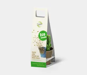 Pioneera 도매 가격 6.2cm 원형 재배자 냄비 재활용 식물 냄비 섬유 쌀 껍질 친환경 생분해 실내 화분