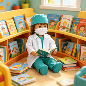 Costume de <span class=keywords><strong>docteur</strong></span> pour poupée américaine MSYO 18 pouces, tenue médicale pour jeux d'imitation et cadeaux en gros - Product Image 3