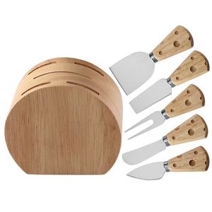 <b>Cheese</b> <b>Knife</b> <b>Set</b> 6 Piece Stainless Steel With Acacia Wood Handle Storage Holder For <b>Cheese</b> Serving - Product Image 4