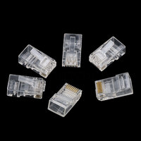 100 pièces/sac RJ45 Ethernet Module prise plaqué or 8P8C OEM mâle ABS RJ45 femelle réseau LAN connecteur Cat5e Cat6 RJ45