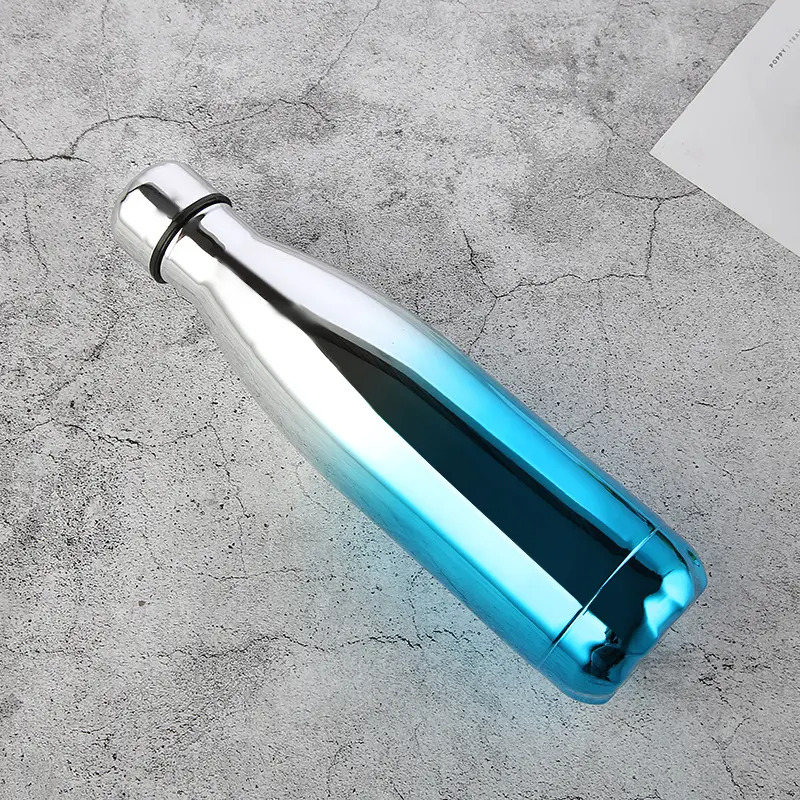 eco friendly Electroplate Vacuum Insulated Colorful double wall 17oz 500ml stainless steel cola water bottle for Wine, Coffee