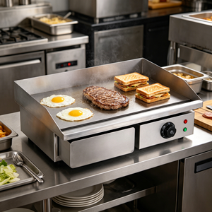 Plaque de cuisson électrique professionnelle haute performance en acier inoxydable avec contrôle précis de la chaleur pour la restauration - Product Image 1