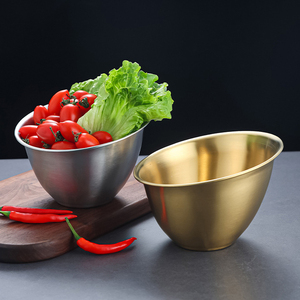 Tazón de servir de acero inoxidable para ensaladas, aperitivos, verduras, restaurante, lavabo de lechuga, portátil para uso diario, fiestas de camping - Product Image 1