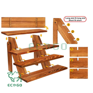 Bambou Bois Rectangulaire 4 Niveaux Plateau De Service Plateau Cupcake Stand Décor - Product Image 2