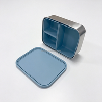 Boîte à lunch bento en acier inoxydable sans BPA avec compartiment amovible en silicone, récipient alimentaire étanche pour enfants et adultes