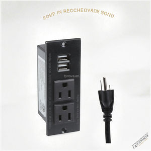لون مخصص لنا منفذ للأثاث مقبس منافذ 2 مقبس USB مقبس كهربائي امريكي للفنادق منضدة سطح المكتب NFC SDK - Product Image 2
