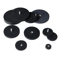 Aimant en pot noir revêtu de caoutchouc, puissant, avec filetage M6, 22mm 34mm 43mm 66mm 88mm, prix usine