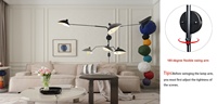 Vente en gros 2 Lumières avec Joint Pivotant en Cuivre Pur Serge Mouille Applique Murale Dimmable pour Chambre Salon