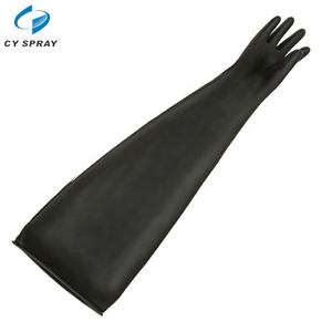 Suministro de fábrica Precio atractivo 60 cm Longitud Suave PVC Goma suave Chorro de arena Guantes de chorro de arena de goma - Product Image 3