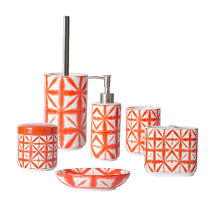 エコフレンドリークラシックデザインバスルームセットセラミック6個セットデカールオレンジバスルームアクセサリーセット - Product Image 2