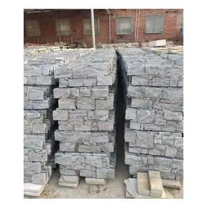 Bán Nóng Ngoài Trời Tự Nhiên Xám Đá Granite Veneer Trở Lại Xi Măng Cho Nhà Tường Ốp