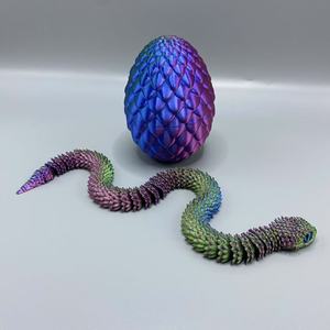 Chine continentale, lot de 4 serpents décoratifs 3D imprimés en plastique, articulations flexibles, cadeau idéal pour anniversaire, impression 3D - Product Image 4