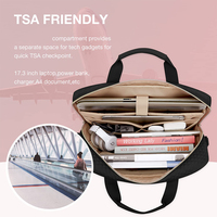 Bolsa para Portátil Personalizada Grande de 15.6 17.3 Pulgadas para Mujer, Maletín de Poliéster, Funda para Computadora para Oficina, Viajes, Negocios, Negra
